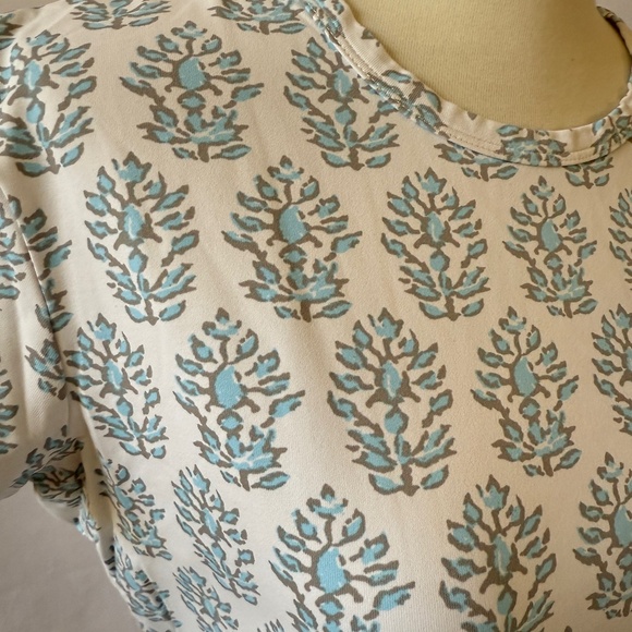 J MCLAUGHLIN SS TEE CATALINA CLOTH NYLON TREES PATTERN CASUAL CHIC TRAVEL L - Picture 6 of 12